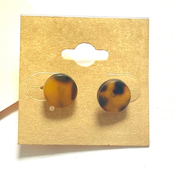 🏷️ tortoiseshell boho stud circle earrings - Picture 4 of 4